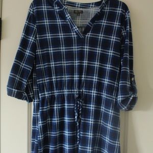 Navy blue plaid dress